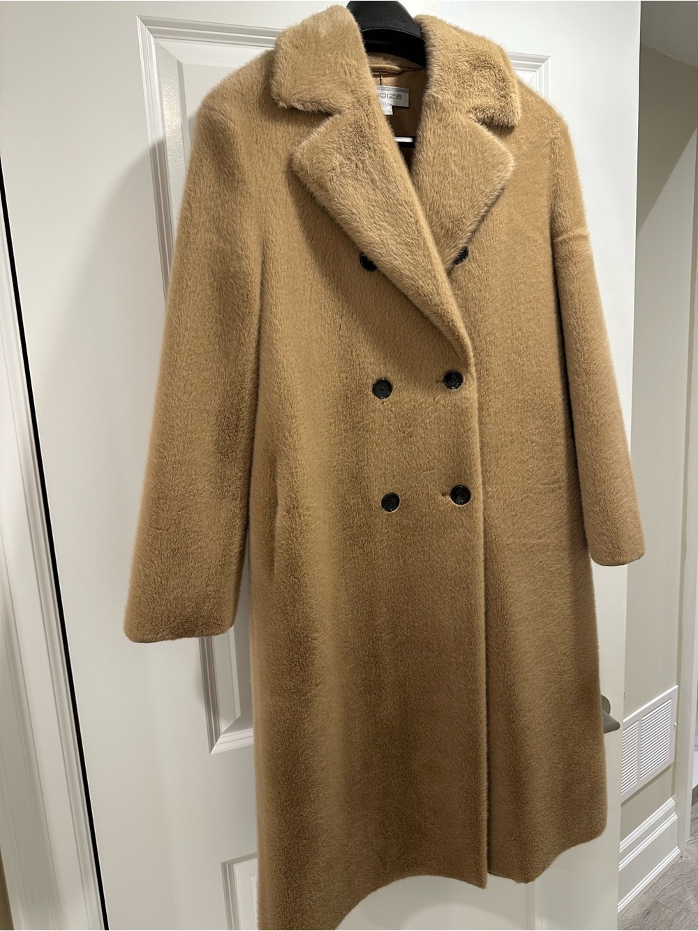 Noize Women's Double-Breasted Camel Pea Coat